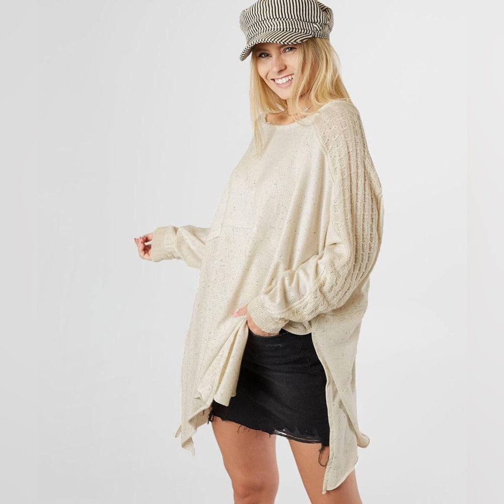 Free People My Girl Pullover Beige Ecru Size Medium